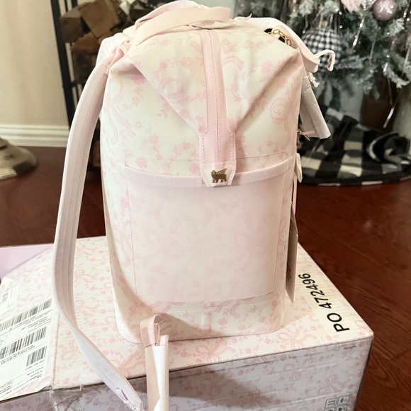Stanley x LoveShackFancy Pink Chantilly 1913 Madeleine Mini Cooler Backpack NWT - Picture 6 of 7
